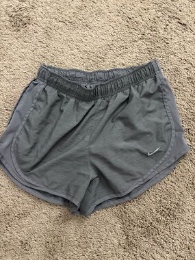 Nike Women’s Gray Athletic Running Shorts with Swoosh